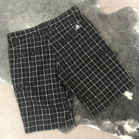 adidas plaid golf shorts